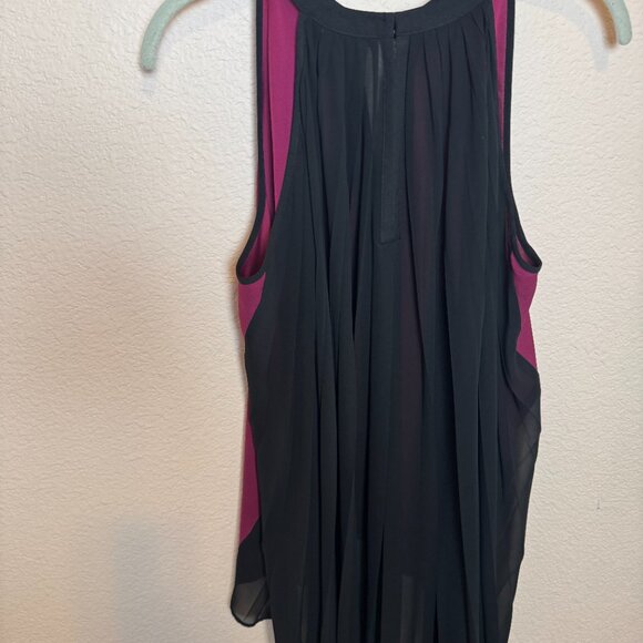 Kenneth Cole Pleated Halter Top/Tunic Size Medium - Fuchsia and Black - Picture 5 of 6